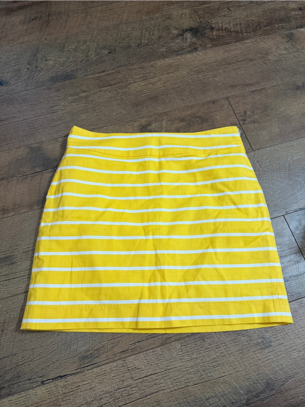 Banana Republic Yellow and White Striped Mini Skirt